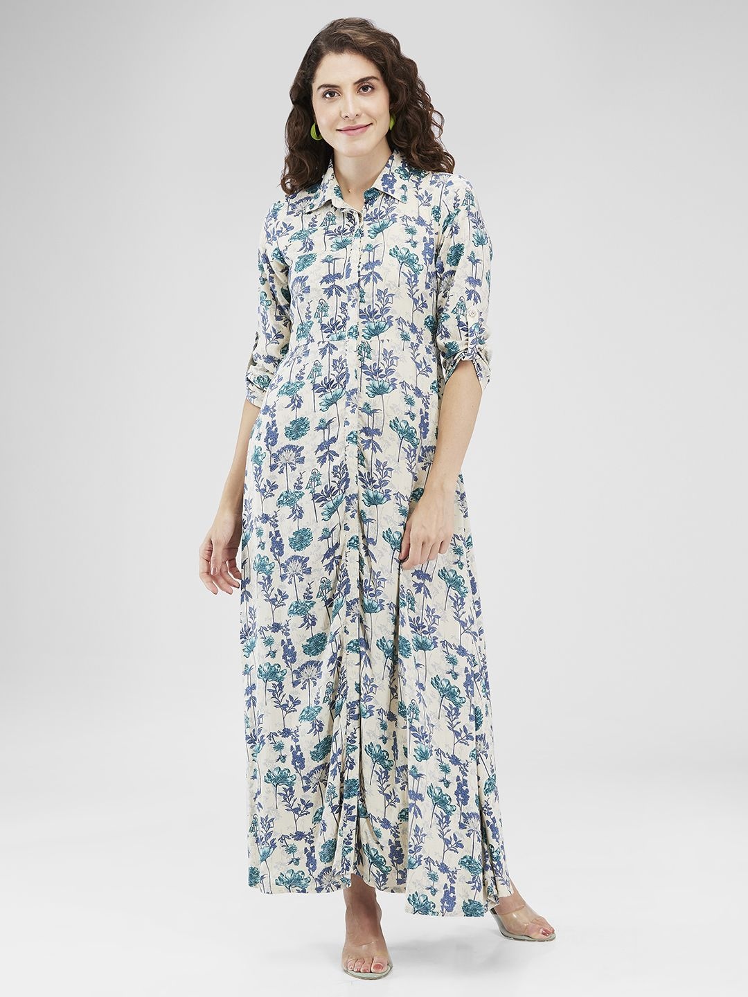 

Iti Floral Print Maxi Dress, Off white