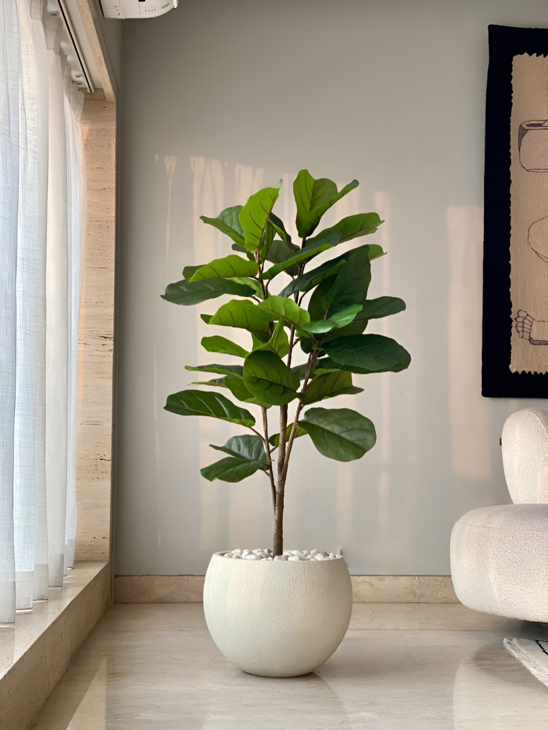 

Mason Home Green Forsythia Ficus Artificial Lush Fiddle Plant