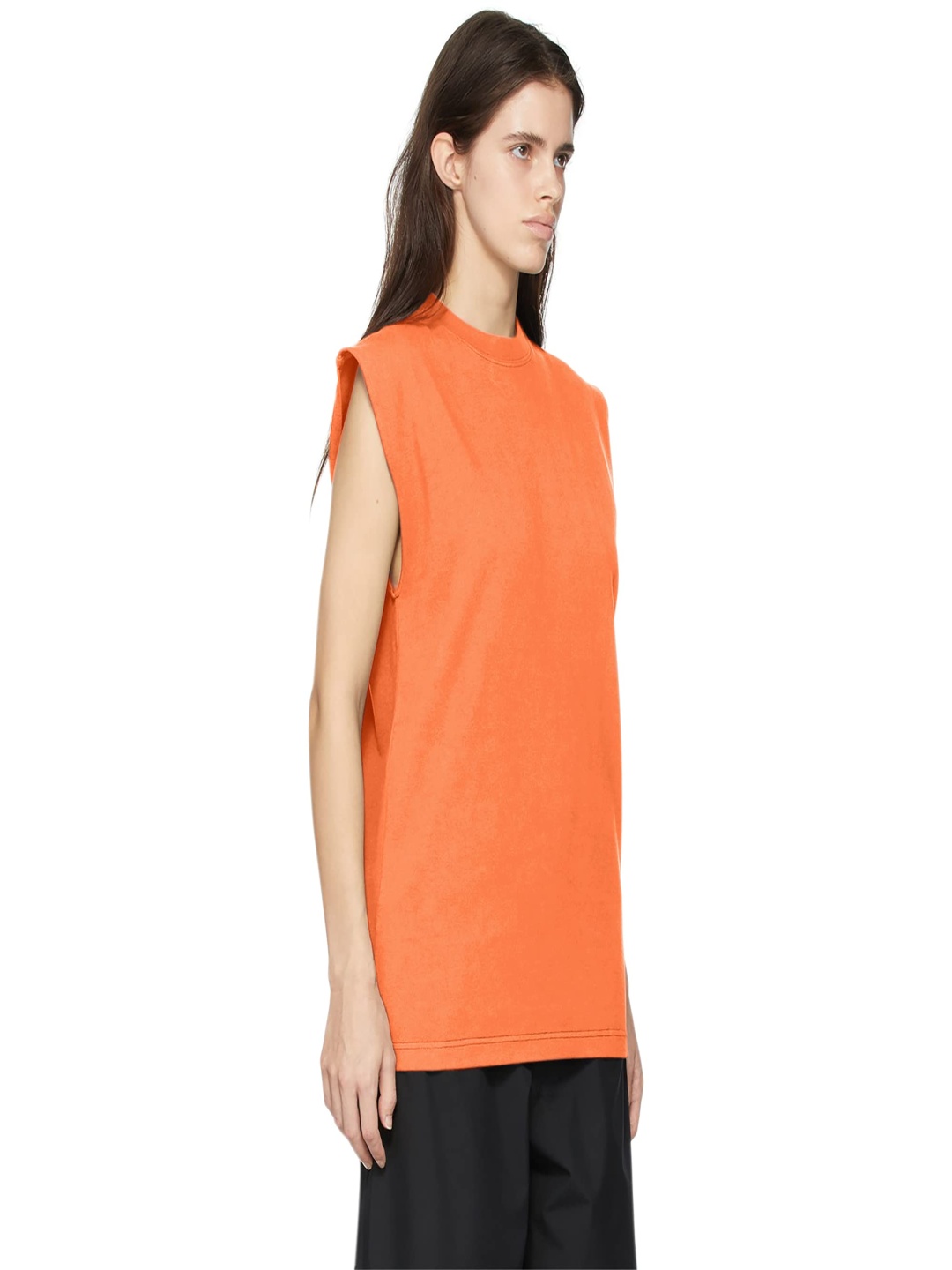 

NOTWILD Women Solid Round Neck Cotton T-shirt, Orange