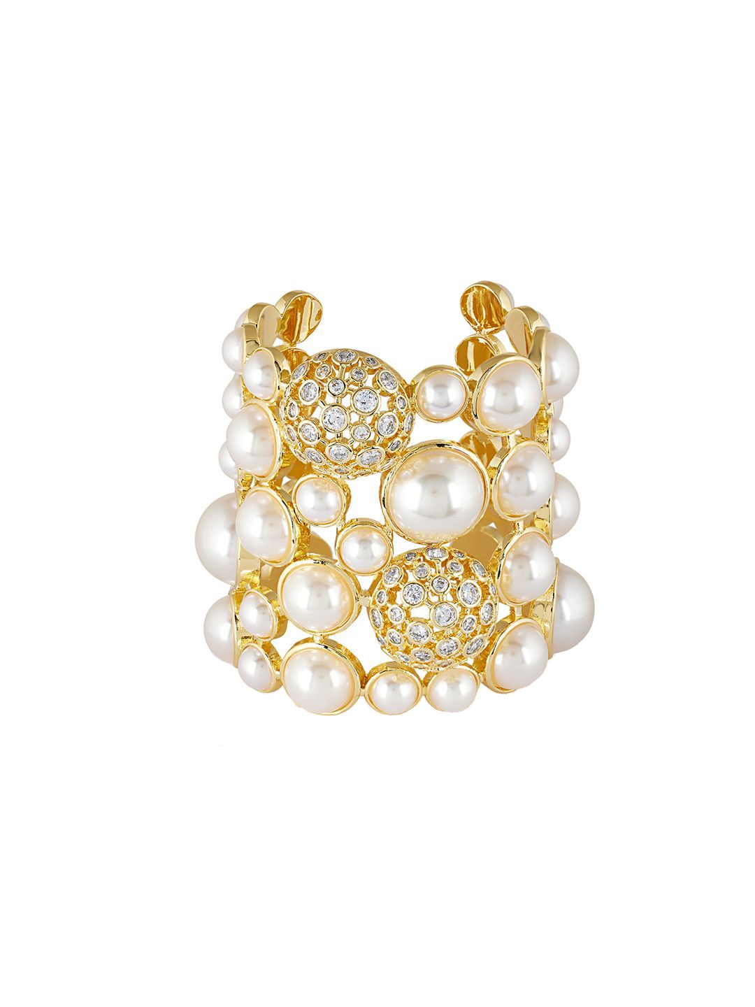

Isharya 18Kt Gold Plated Crystals Studded Cuff Bracelet