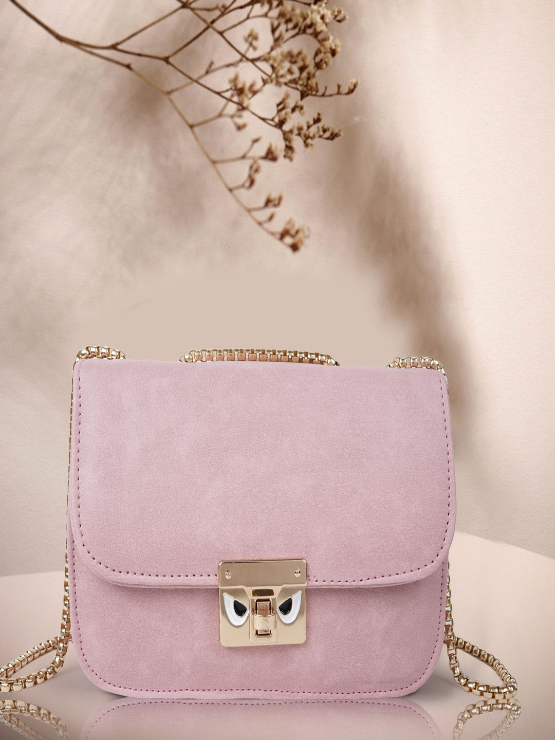 

GRAADA Women Solid Crossbody Leather Sling Bag, Pink