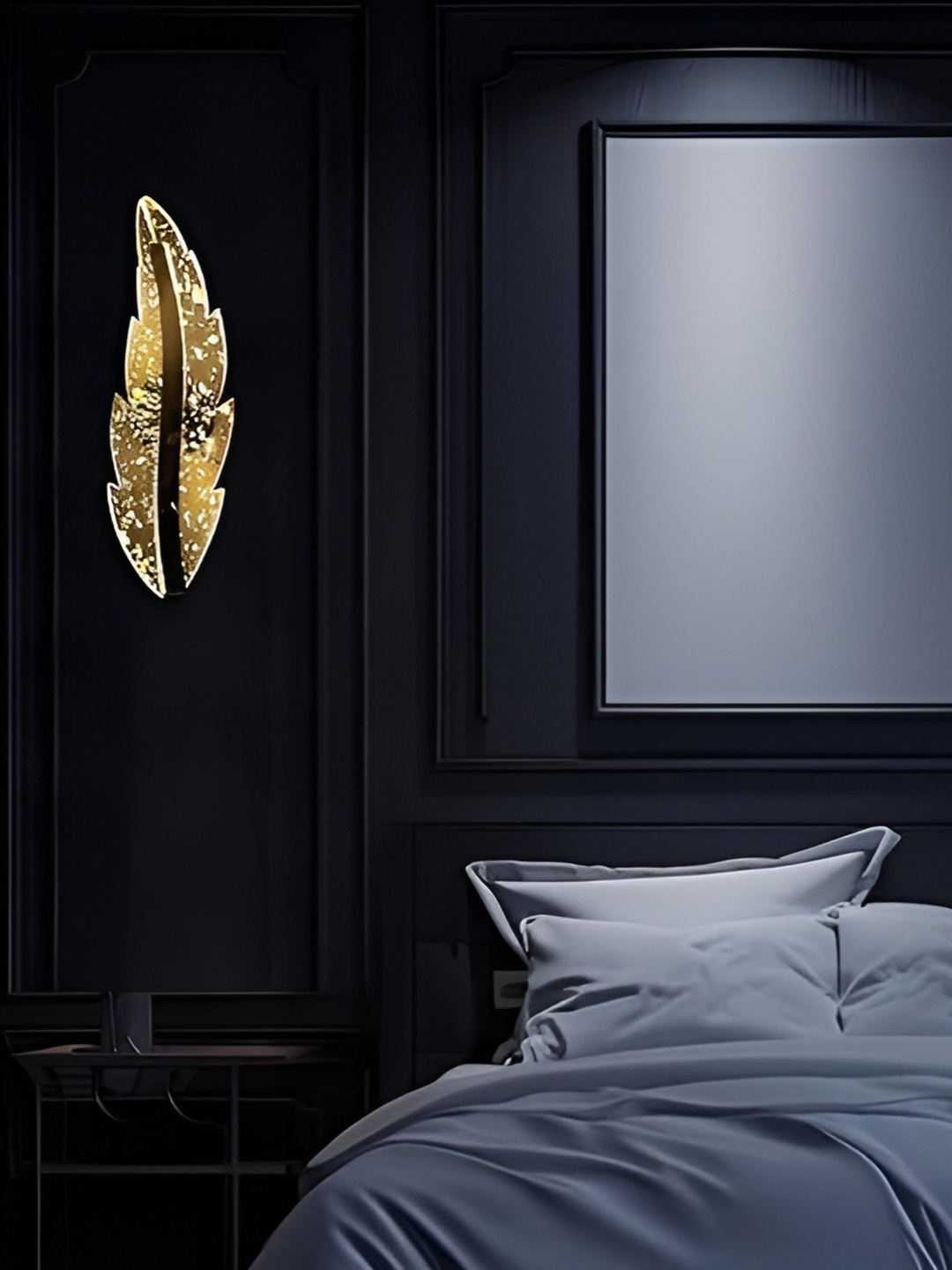 

Weldecor Gold-Toned & Transparent Printed Metal Abstract Shaped Wall Lamp