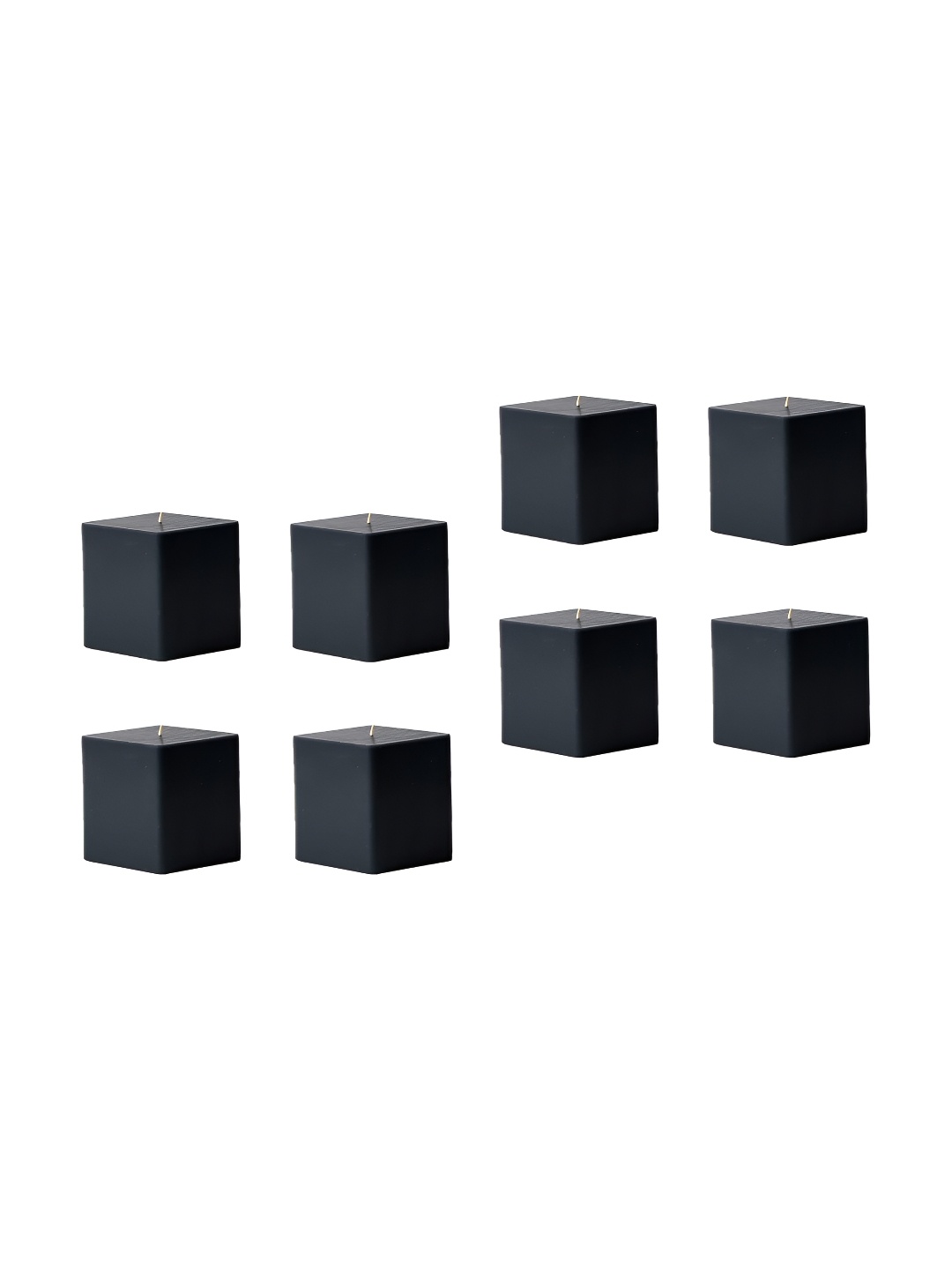 

atorakushon Black 8 Pieces Scented Squre Cube Pillar Candle