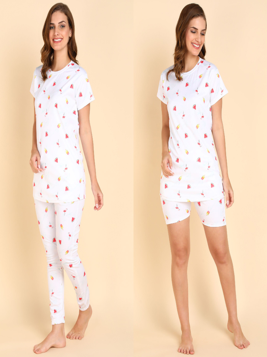 

Aartej Women Printed Night suit, White