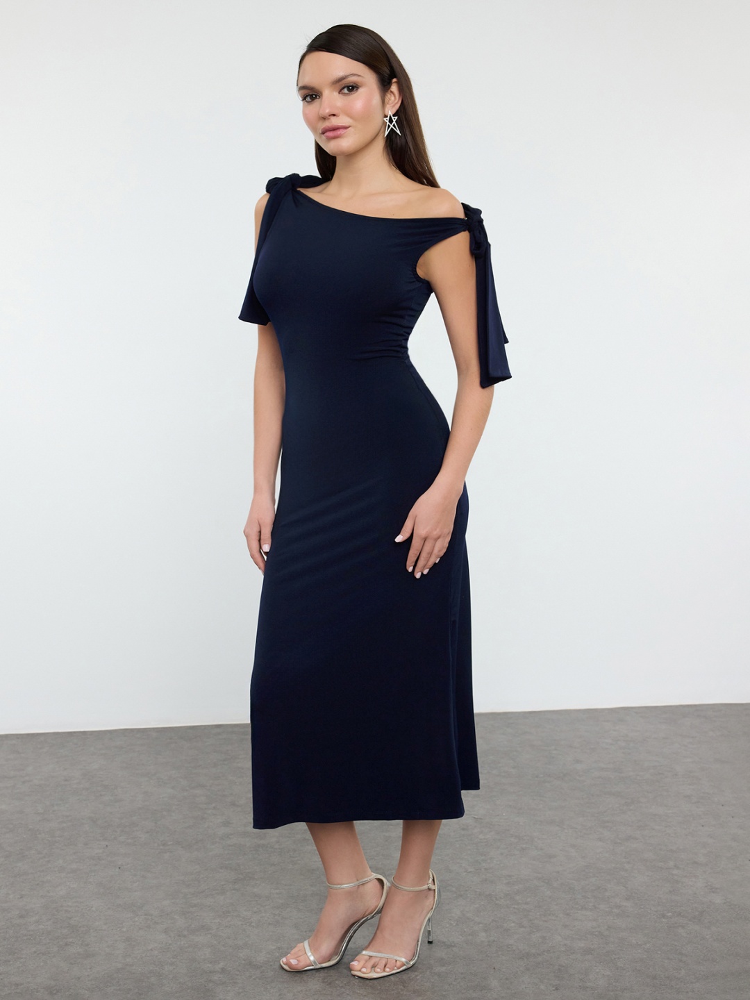

Trendyol A-Line Midi Dress, Na