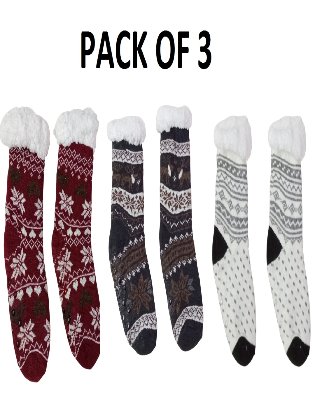 

Butterthief Kids Pack Of 3 Patterned Calf Lengths Socks, Red
