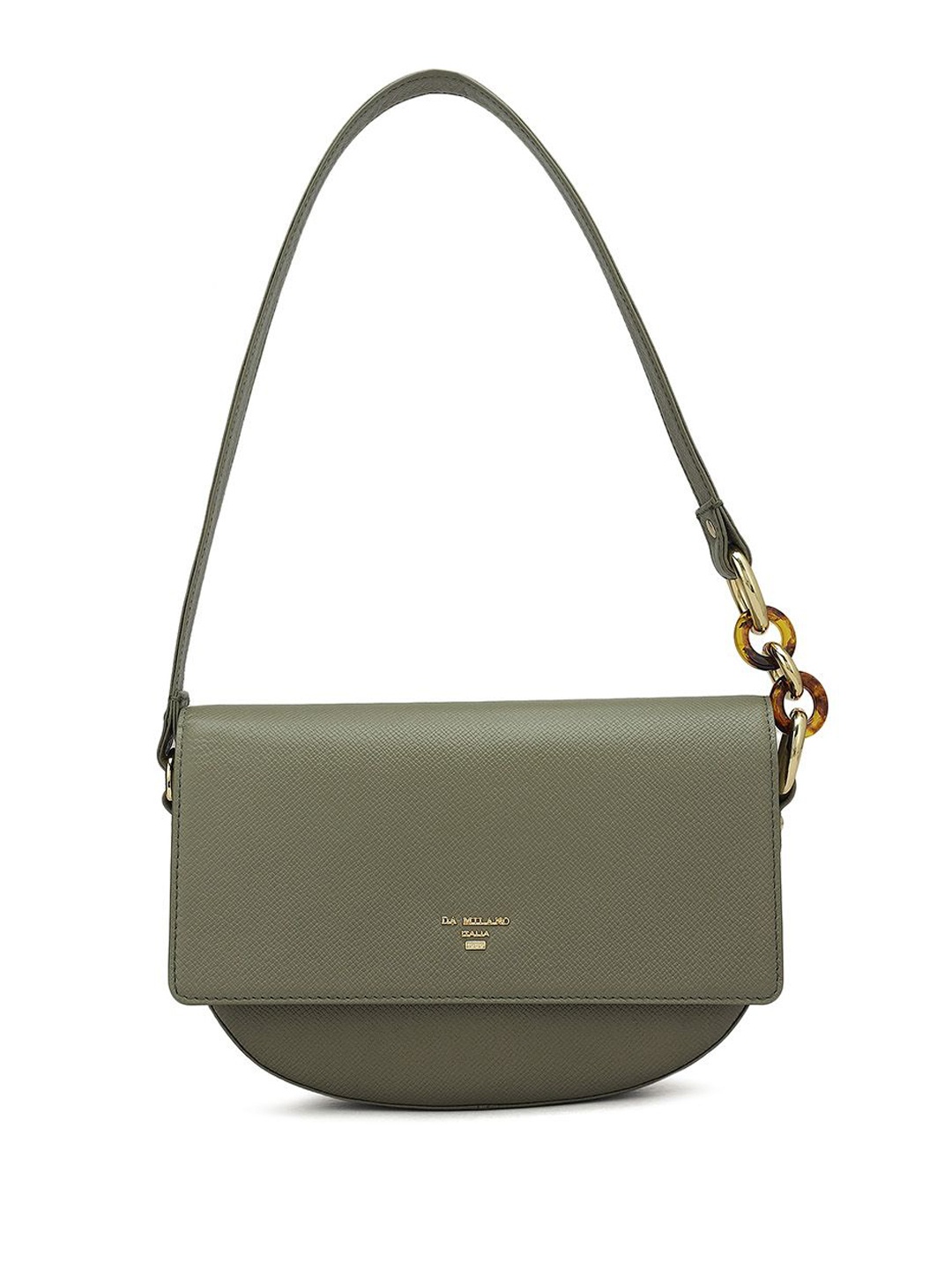 

Da Milano Women Solid Structured Leather Shoulder Bag, Olive