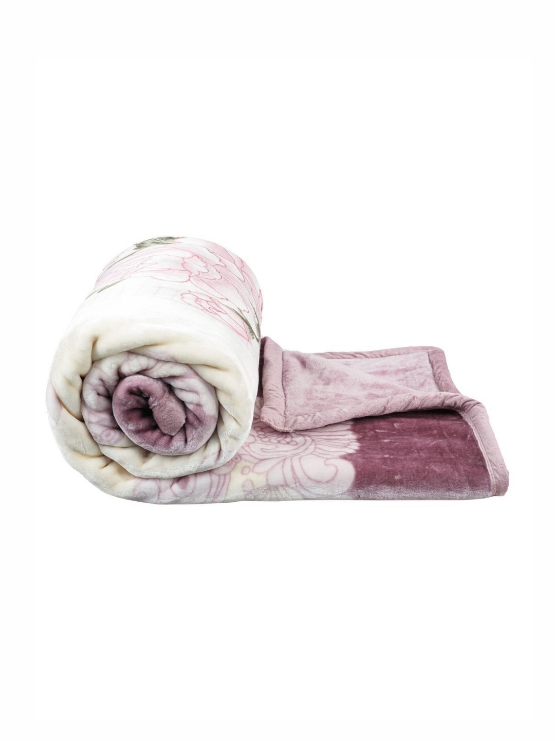 

VAS COLLECTIONS Pink & Grey Cream 500 GSM Heavy Winter Double Bed Blanket