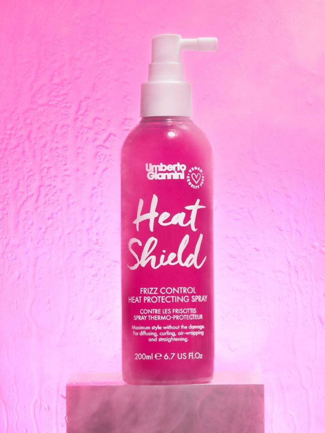 

Umberto Giannini Heat Shield Frizz Control Heat Protecting Spray -200 ml, Pink