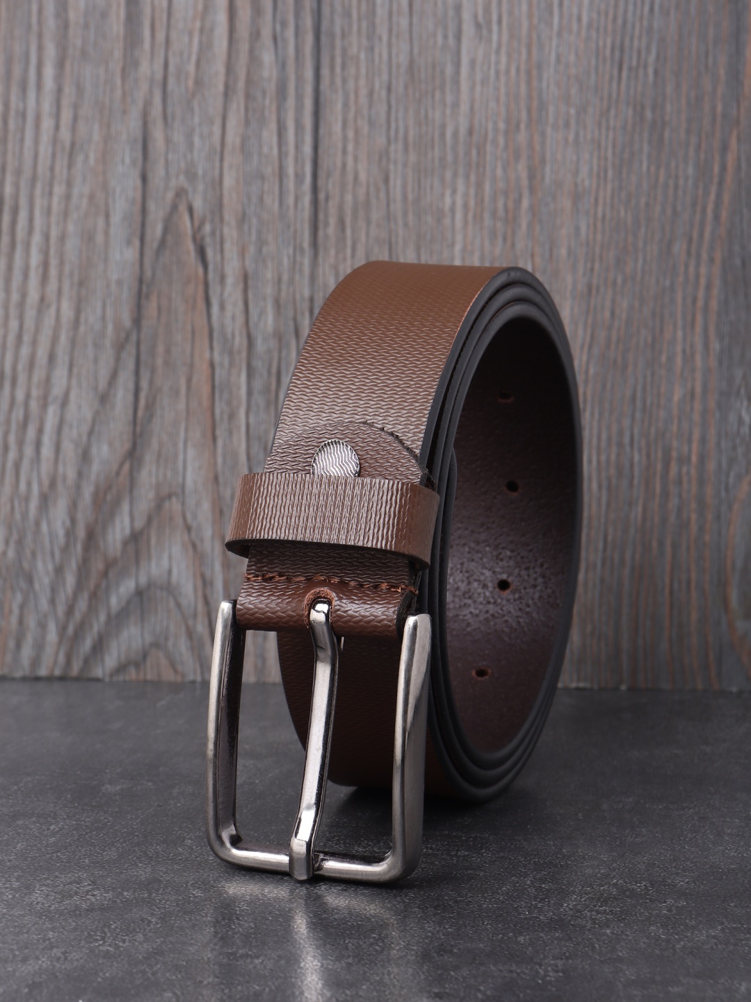 

Provogue Men Textured Leather Formal Belt, Brown