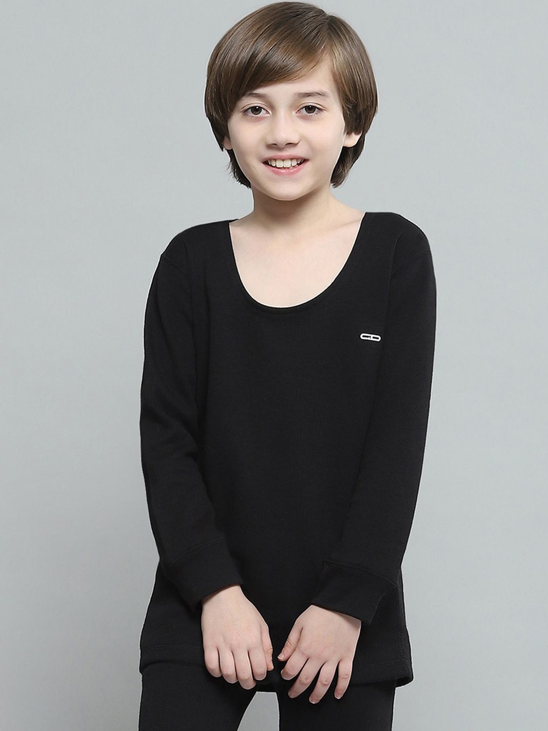 

Monte Carlo Kids Round Neck Thermal Top, Black