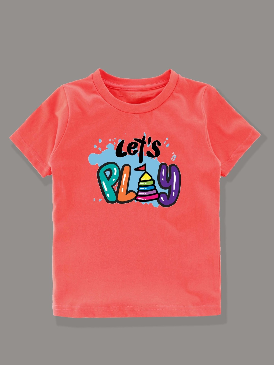 

KAVEE Boys Bio Finish Typography Printed Round Neck Pure Cotton T-shirt, Peach