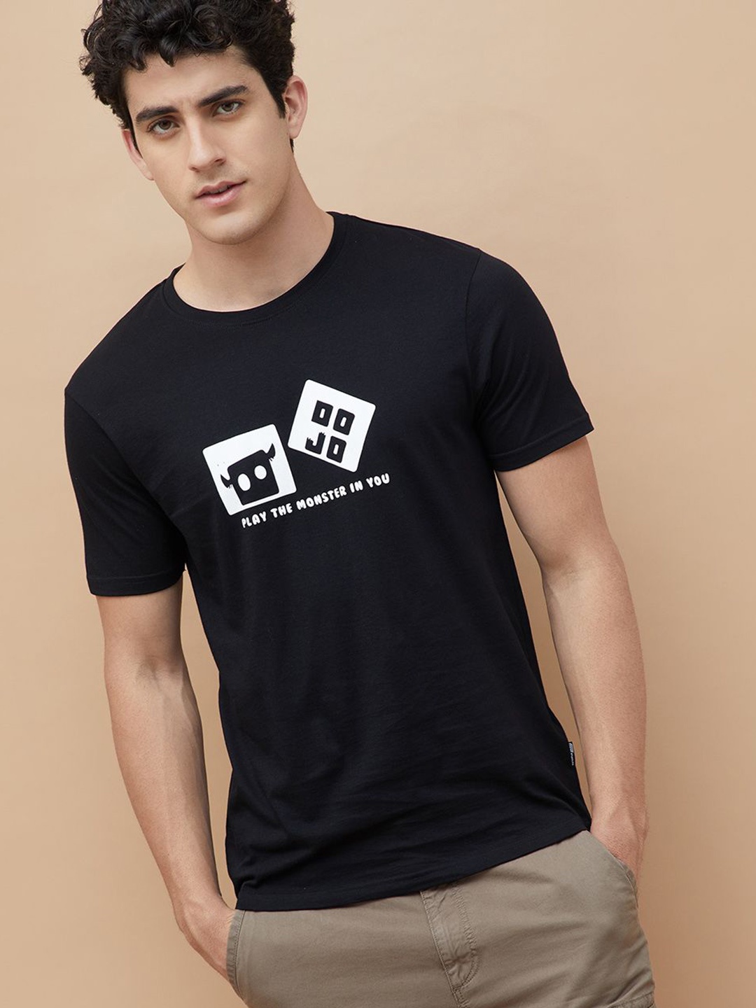 

Fame Forever by Lifestyle Men Graphic Printed Round Neck Cotton T-shirt, Black