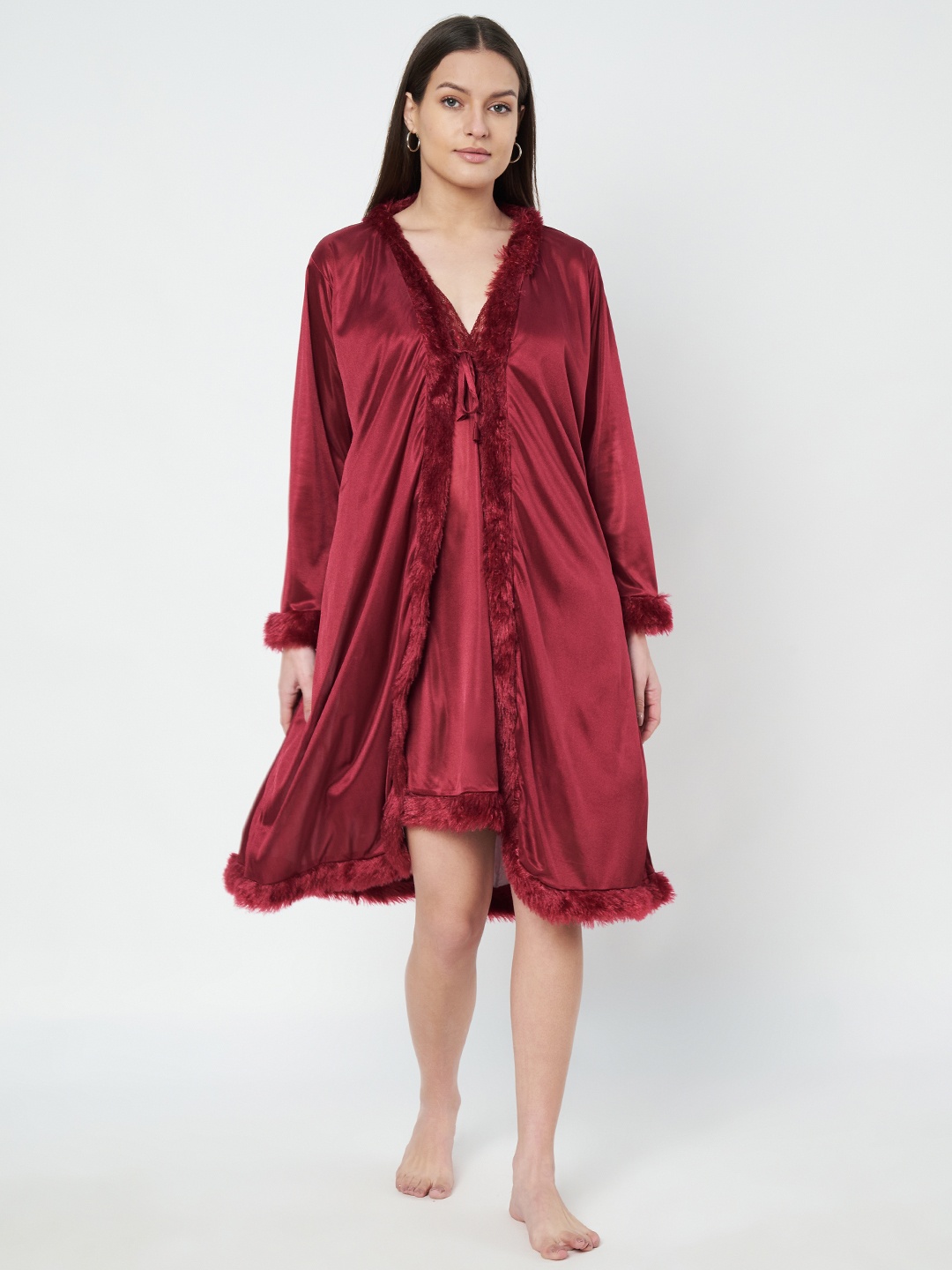 

KOI SLEEPWEAR Women Pack of 2 Nightdress, Red