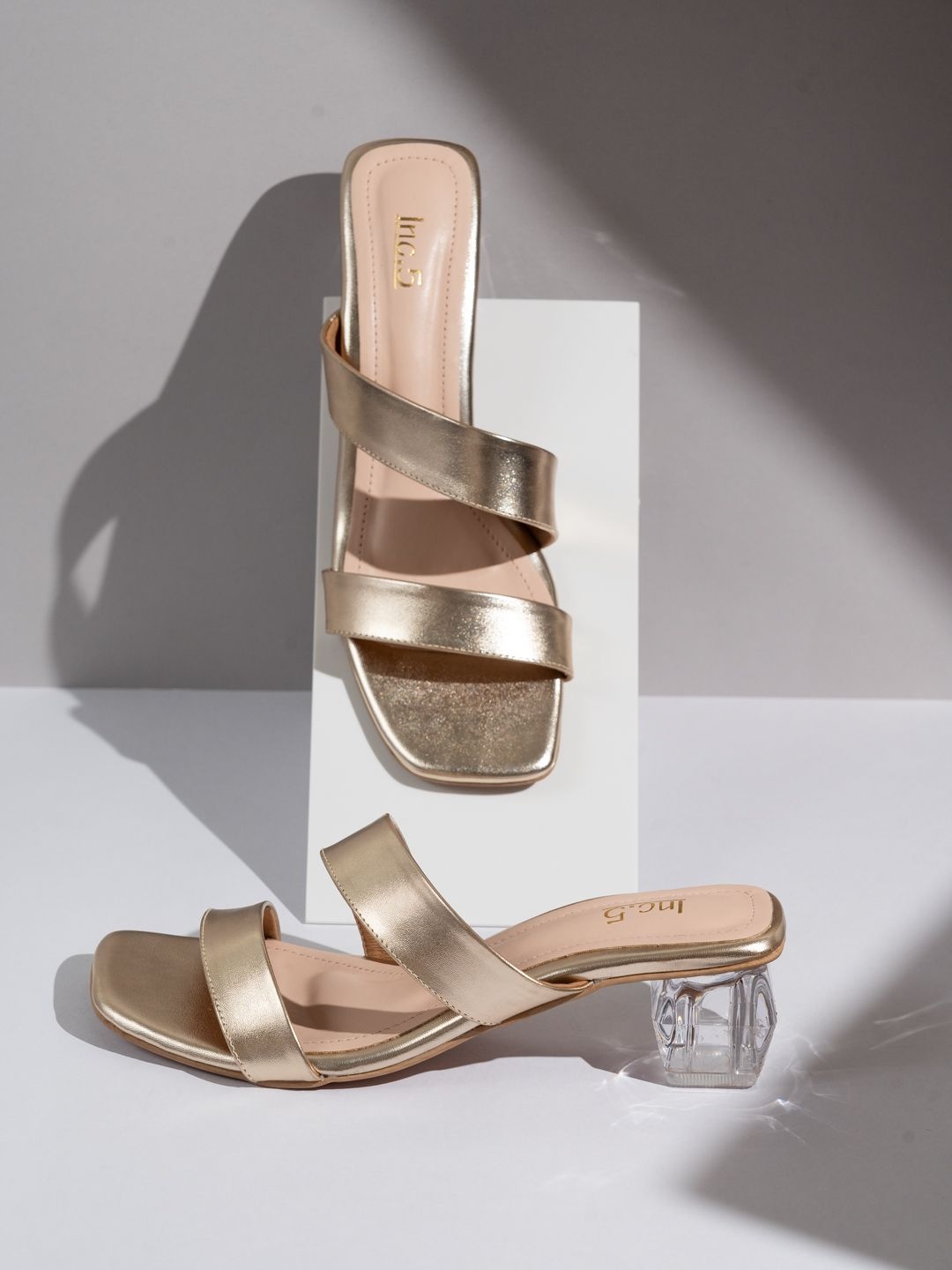 

Inc 5 Party High-Top Block Sandals, Gold
