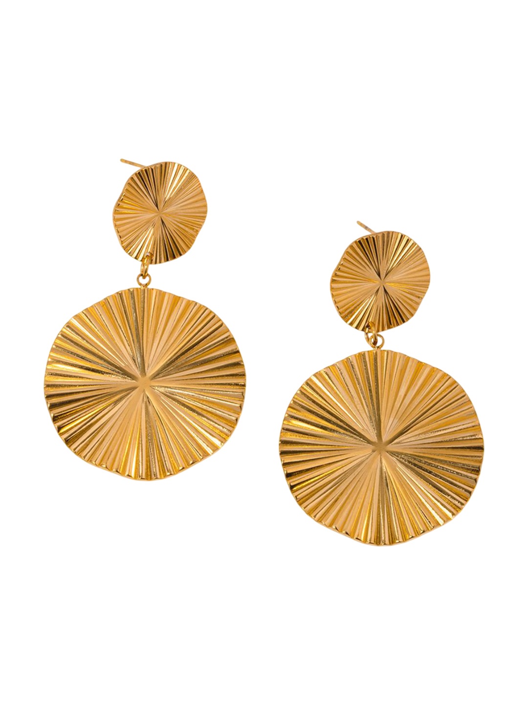 

KAORI BY SHREYA AGARWAL Gold-Plated Stainless Steel Contemporary Drop Earrings