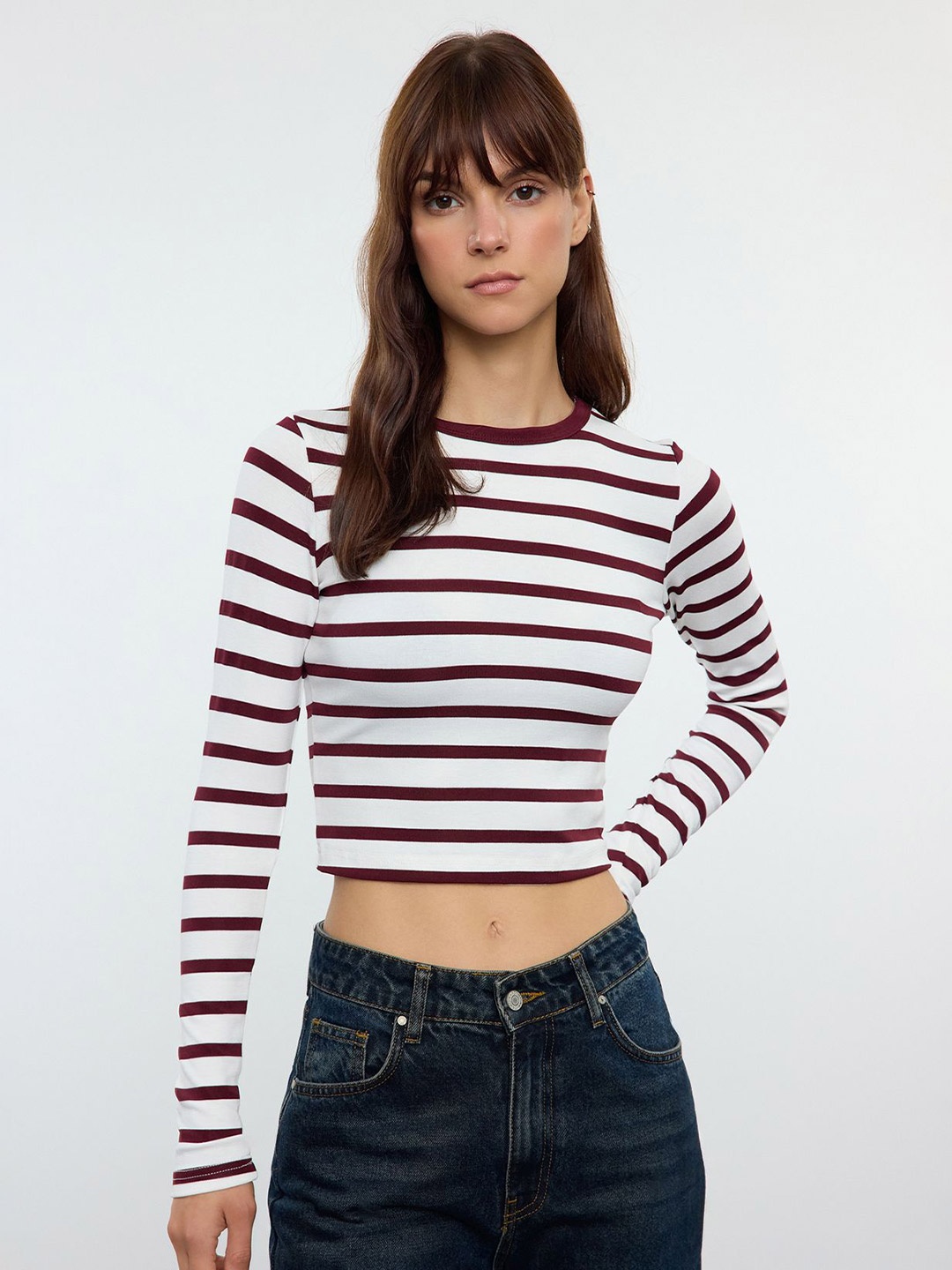 

Trendyol Striped Crop Top, Na