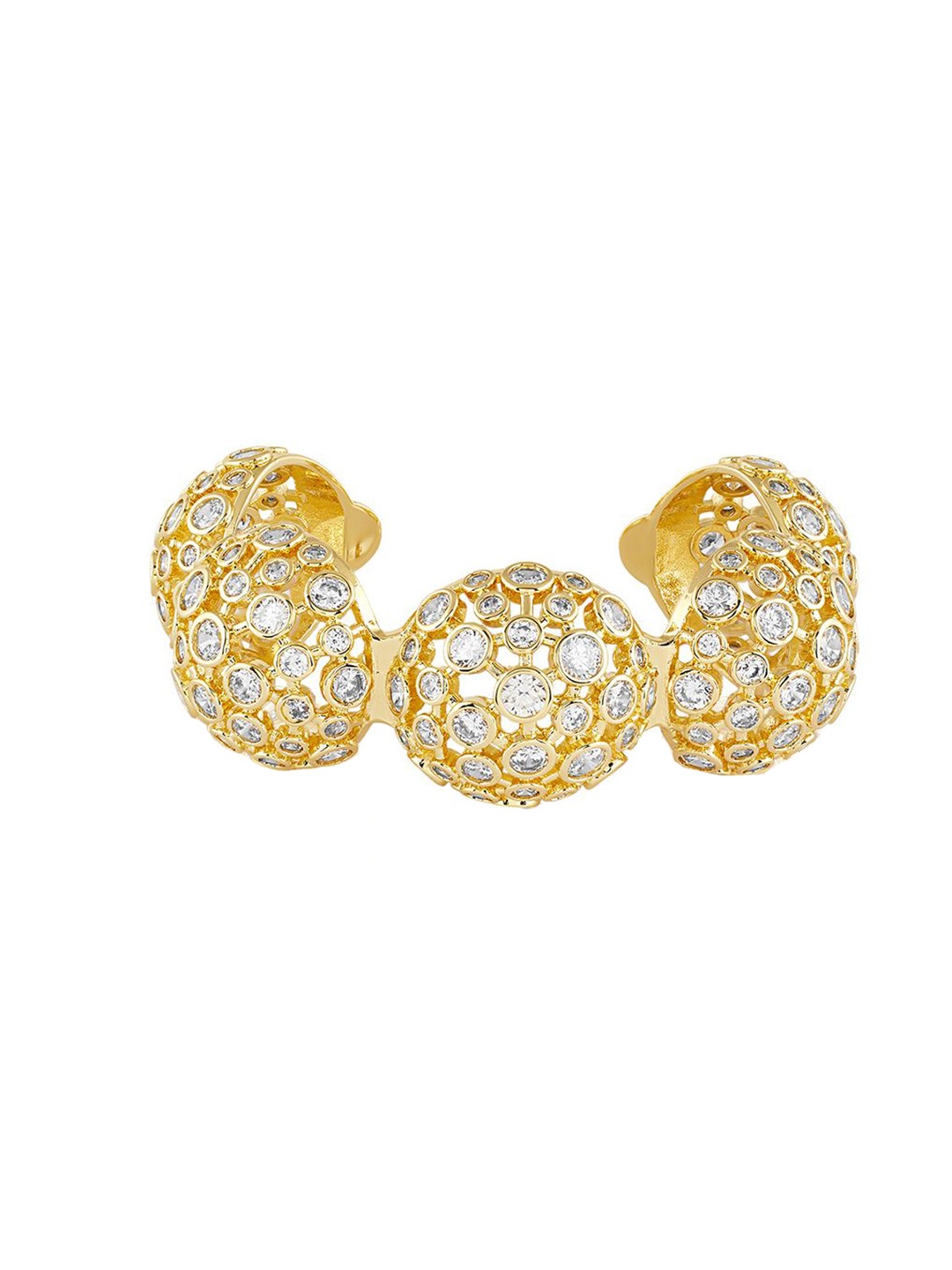 

Isharya 18Kt Gold Plated Crystals Studded Cuff Bracelet