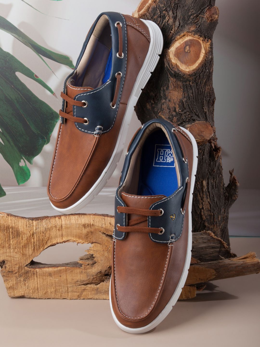 

Mast & Harbour Men Colourblocked Lace-Ups Loafers, Tan