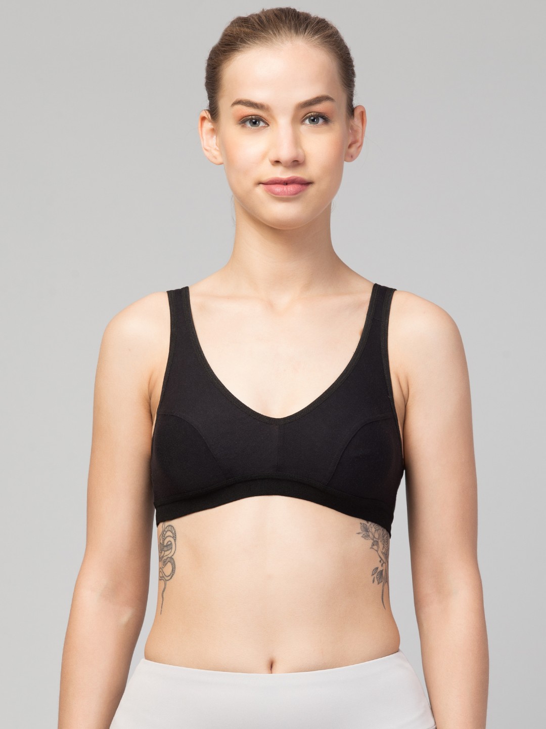 

ULLAS Women Pack Of 2 Full Coverage Workout Bra, Black