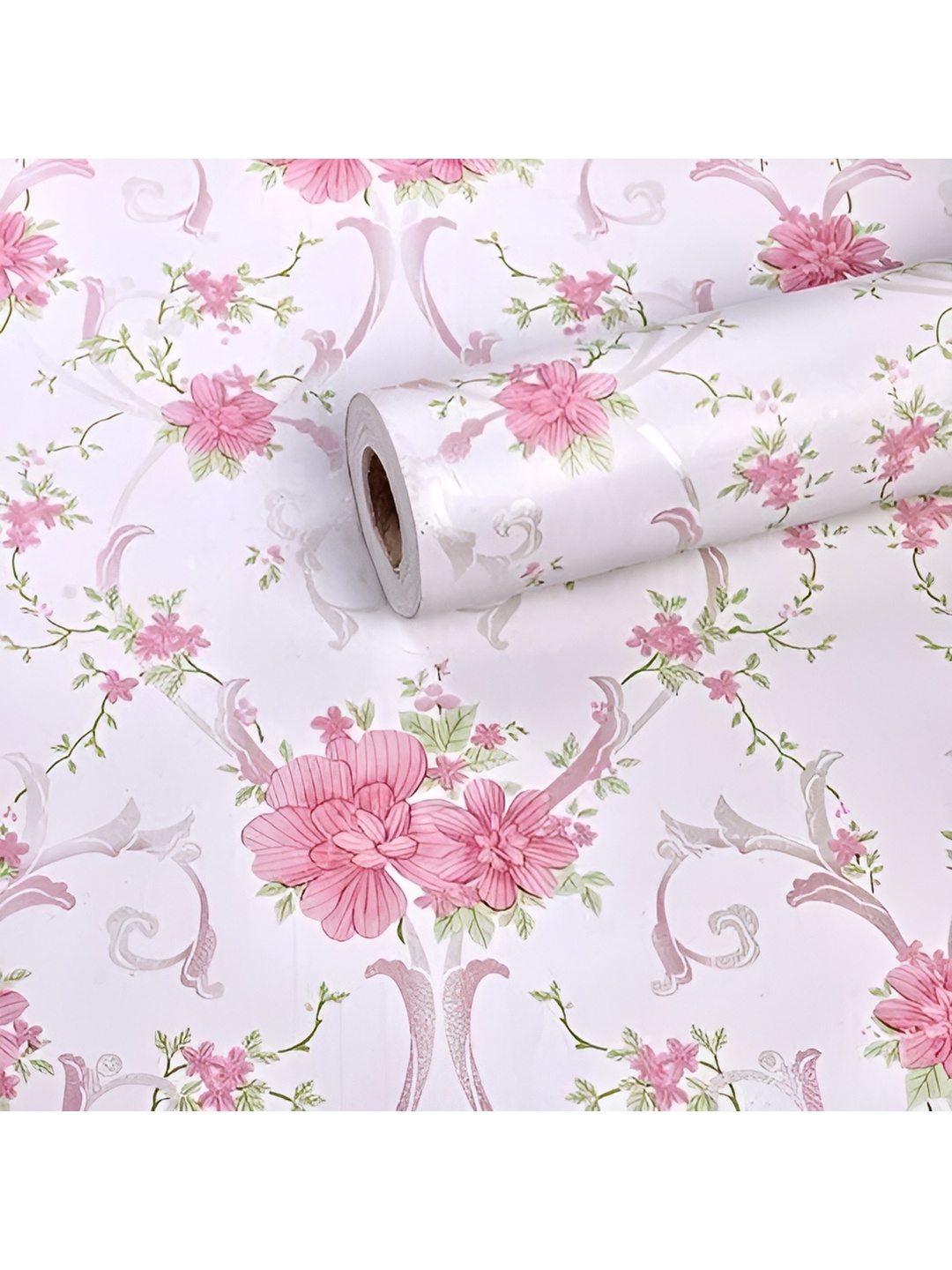 

ANNA CREATIONS Pink & Green Printed Self-Adhesive Wallpaper