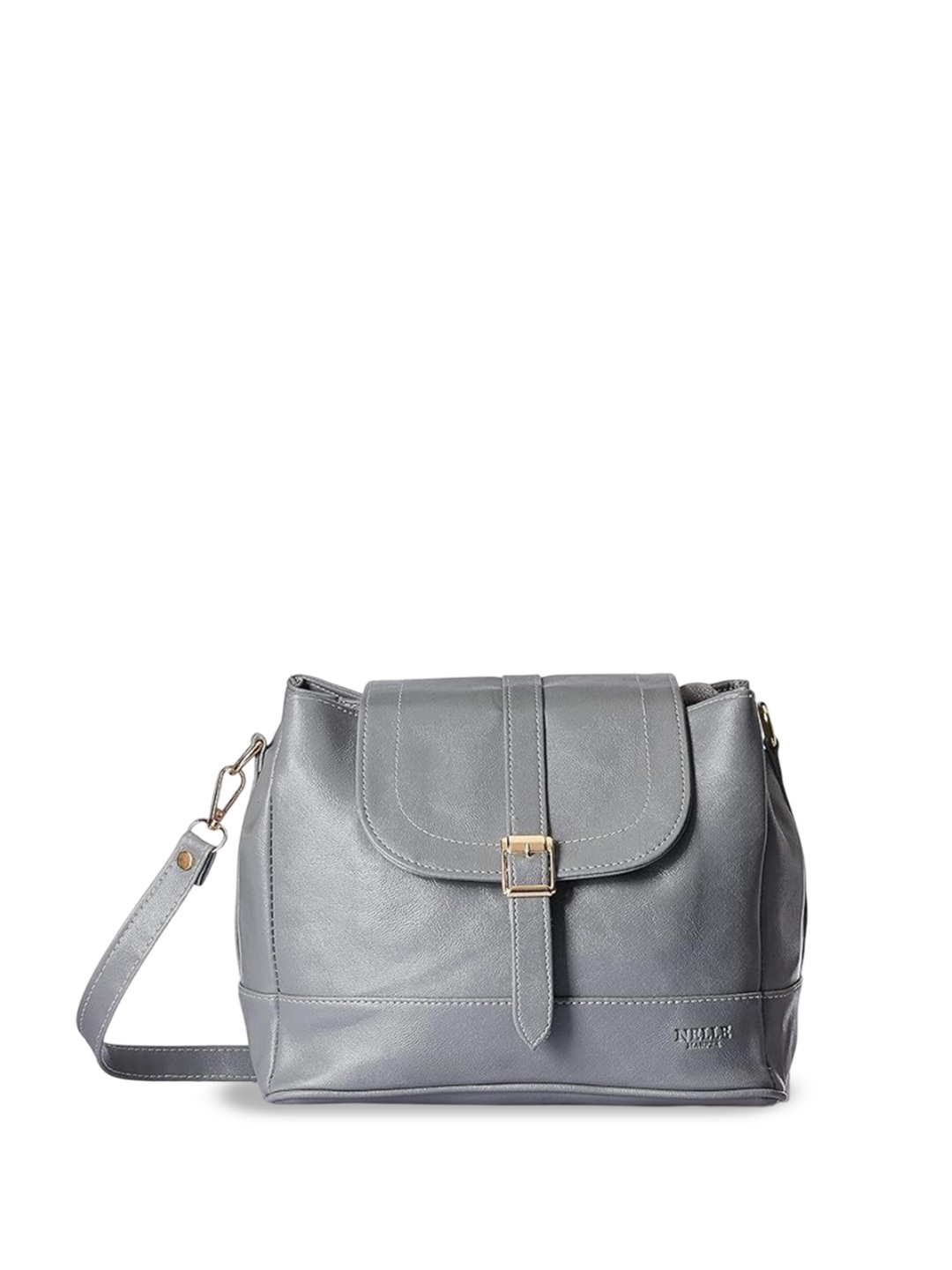 

Anna Claire Embellished PU Structured Sling Bag, Grey