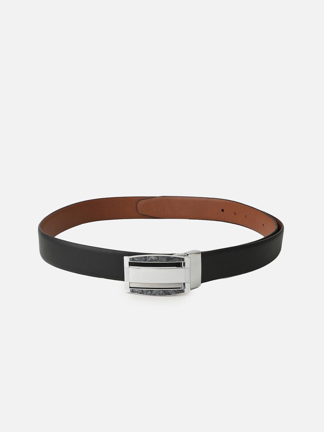 

Style Shoes Men Leather Reversible Formal Belt, Black