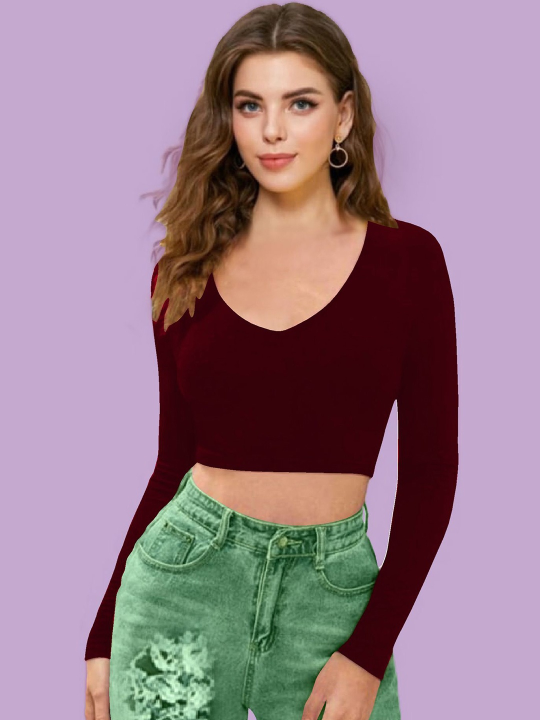 

Dream Beauty Fashion Crop Top, Maroon