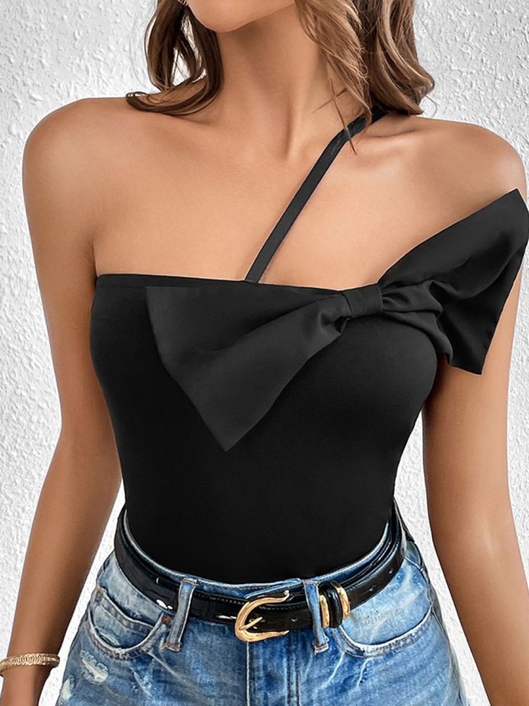 

StyleCast Women Shoulder Straps Corset Top, Black