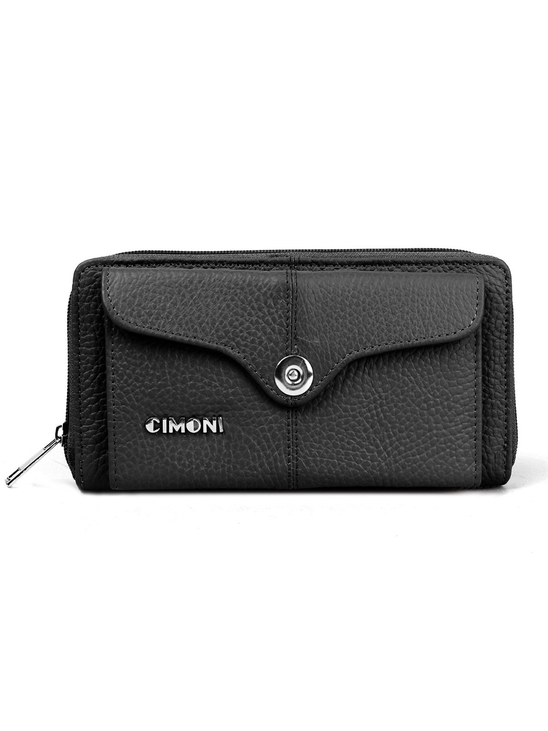 

CIMONI Textured Leather Two Fold Wallet, Black