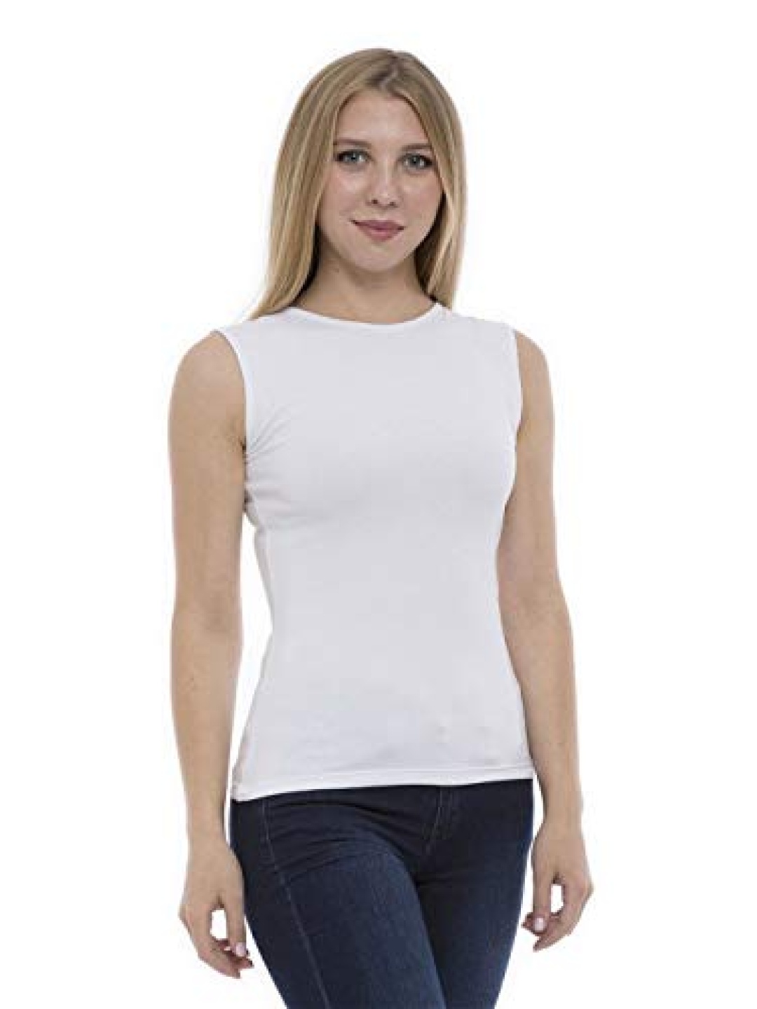 

NOTWILD Women Solid Round Neck Cotton T-shirt, White