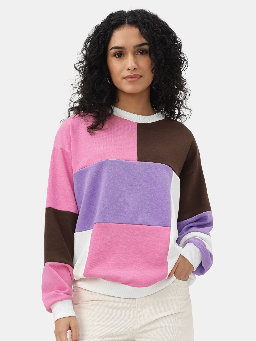 

The Souled Store Women Colourblocked Sweatshirt, Multi