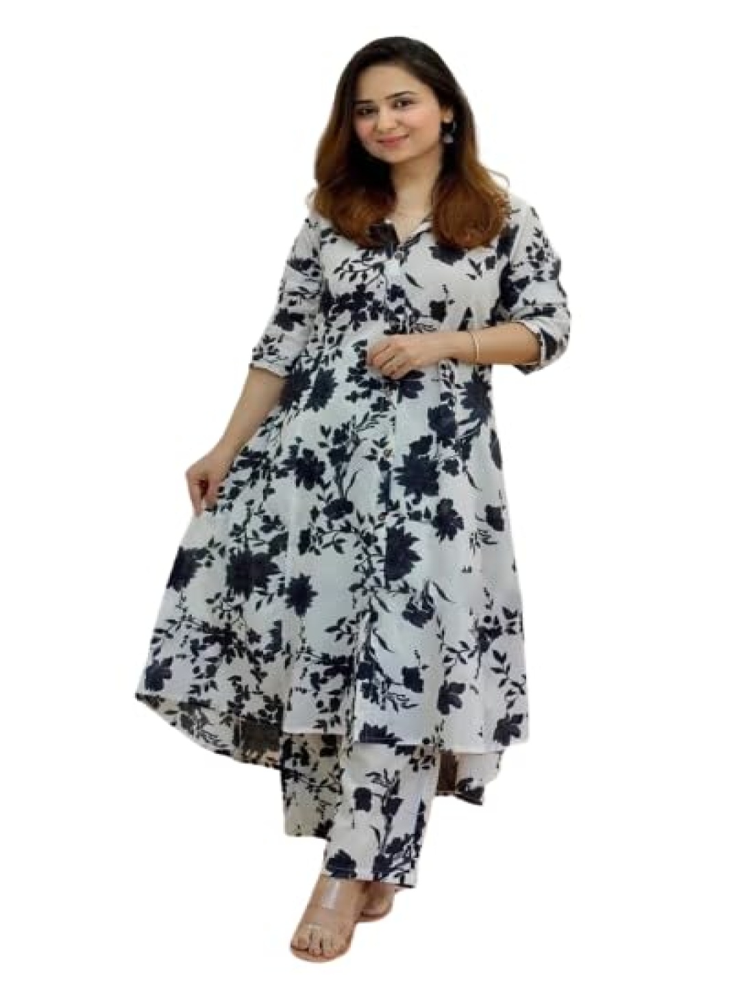 

13-Star Floral Fit & Flare Maxi Dress, White