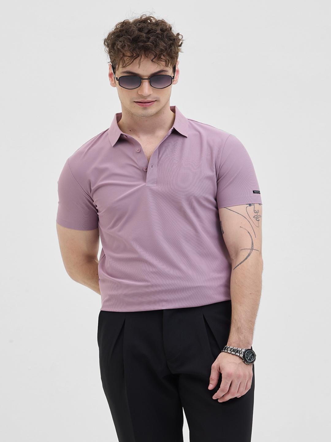 

Snitch Men Polo Collar Slim Fit T-shirt, Mauve