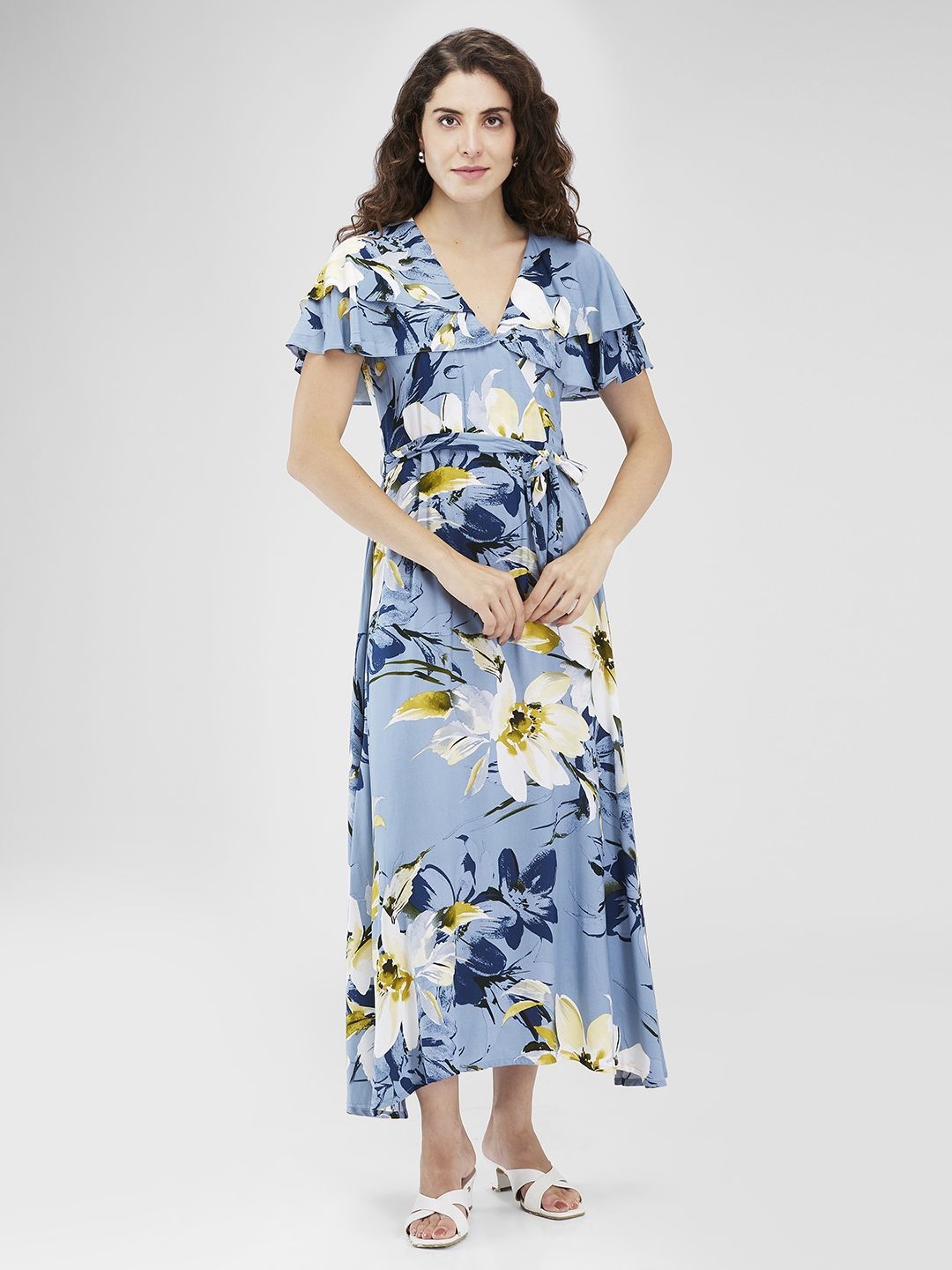 

Iti Floral Print Maxi Dress, Blue