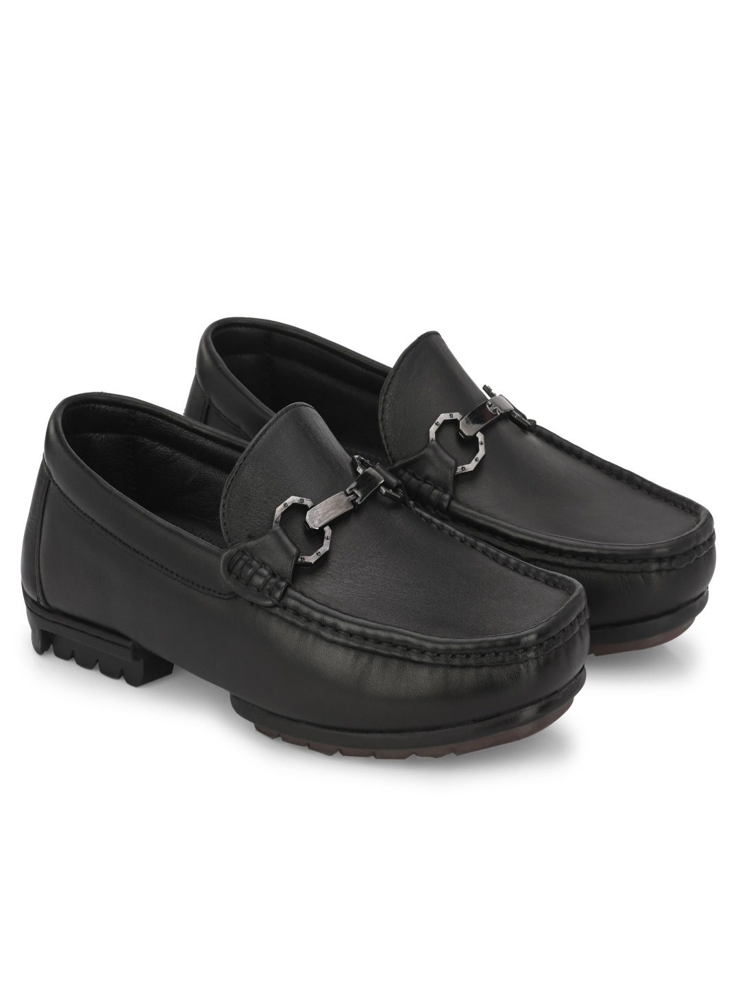 

Egoss Men Leather Lightweight Loafers, Black