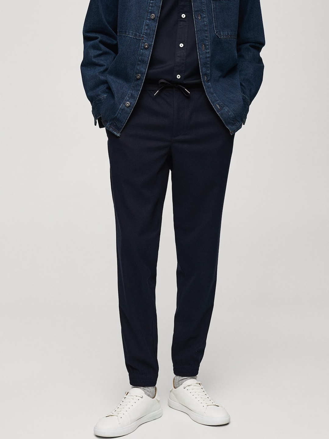 

MANGO MAN Slim Fit Joggers, Navy blue