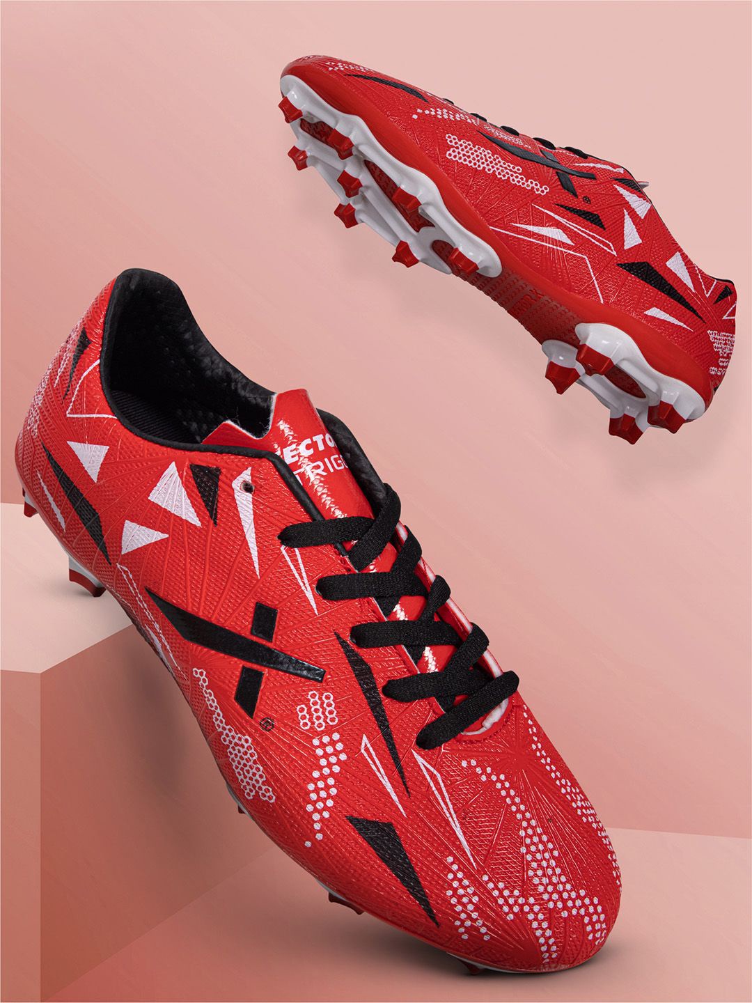 

VECTOR X Men Football Non-Marking Shoes, Red