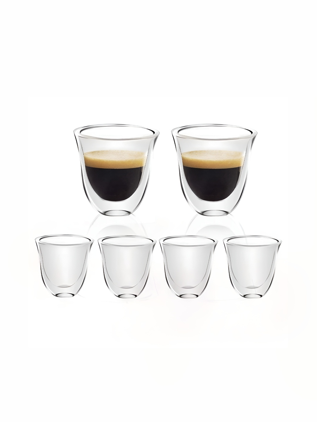 

We3 Transparent 6 Pieces Double Wall Shot Glass Mugs-70 ml Each