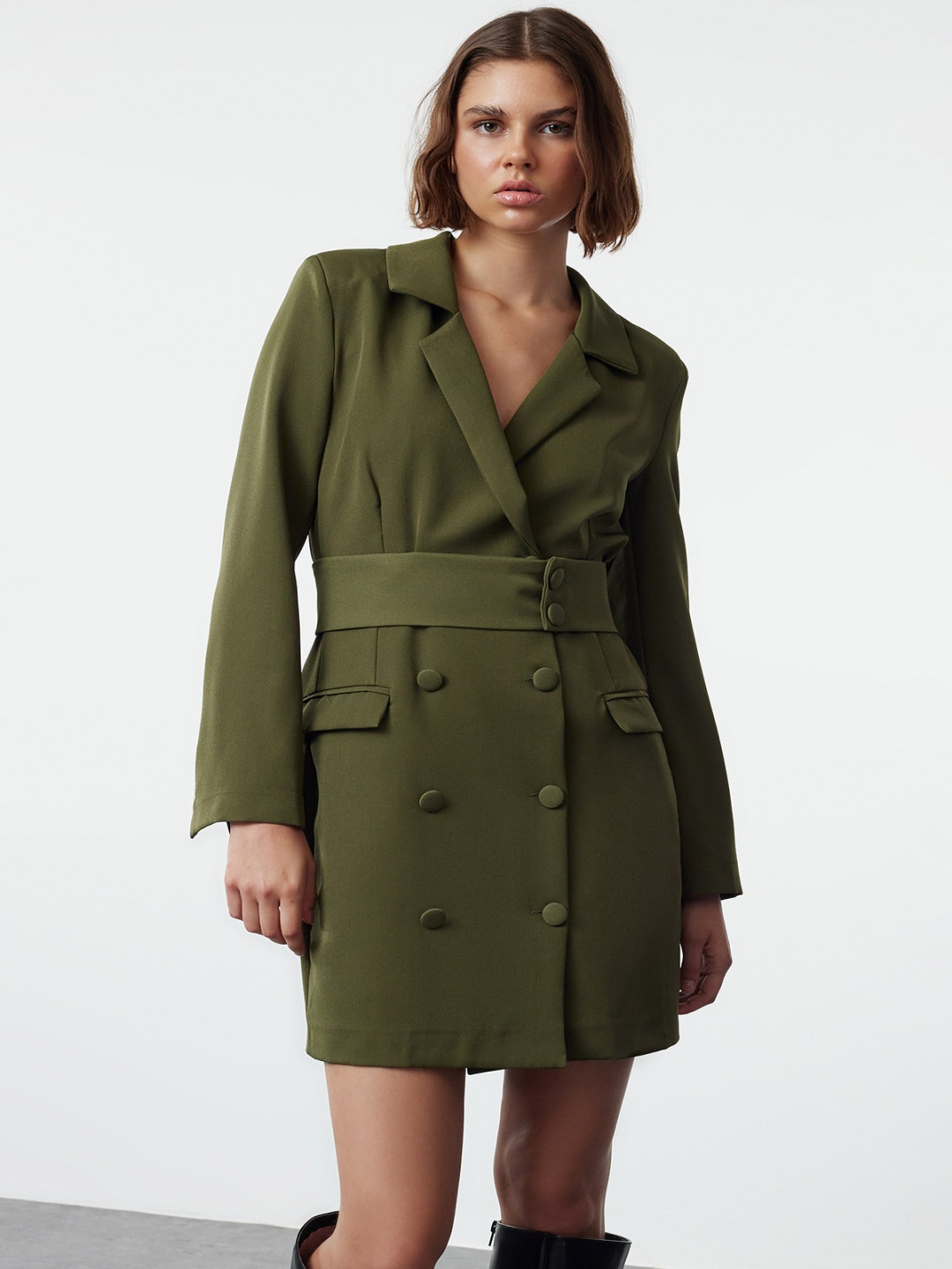 

Trendyol Haki Mini Blazer Dresses, Olive