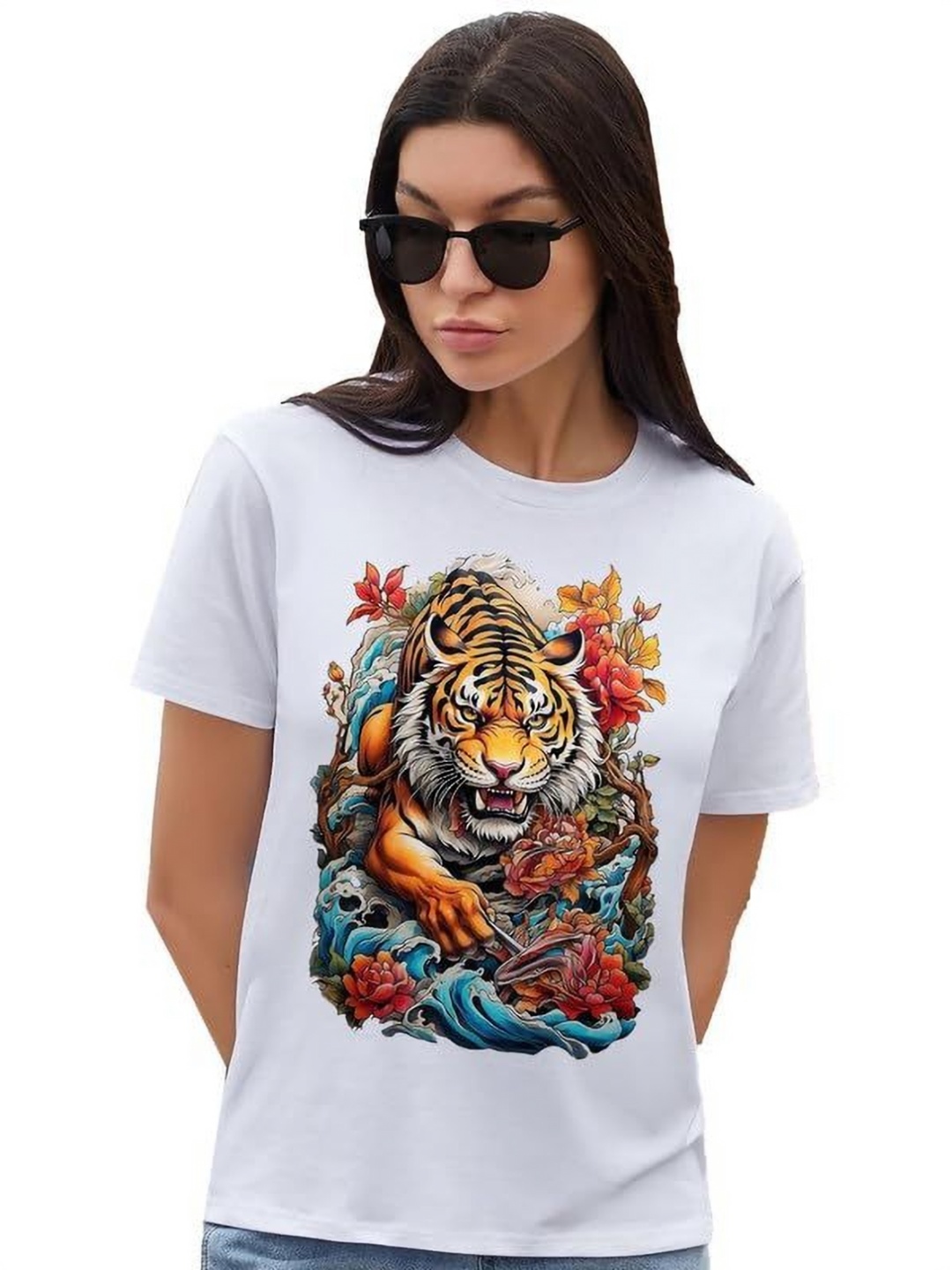 

VLAM Women Printed T-shirt, White
