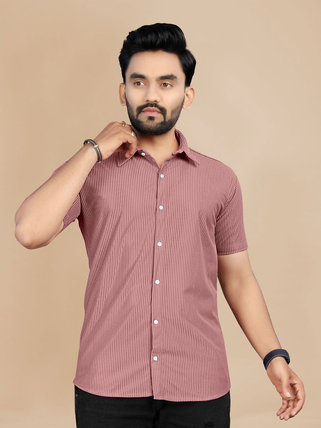 

Fashion FRICKS Men Opaque Casual Shirt, Pink