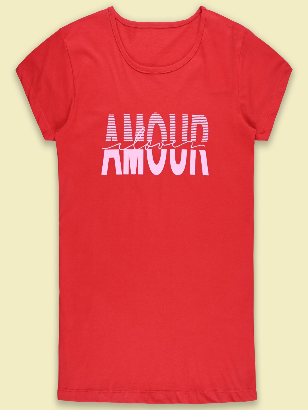 

Wish Karo Women Typography Printed Round Neck Cotton T-shirt, Red