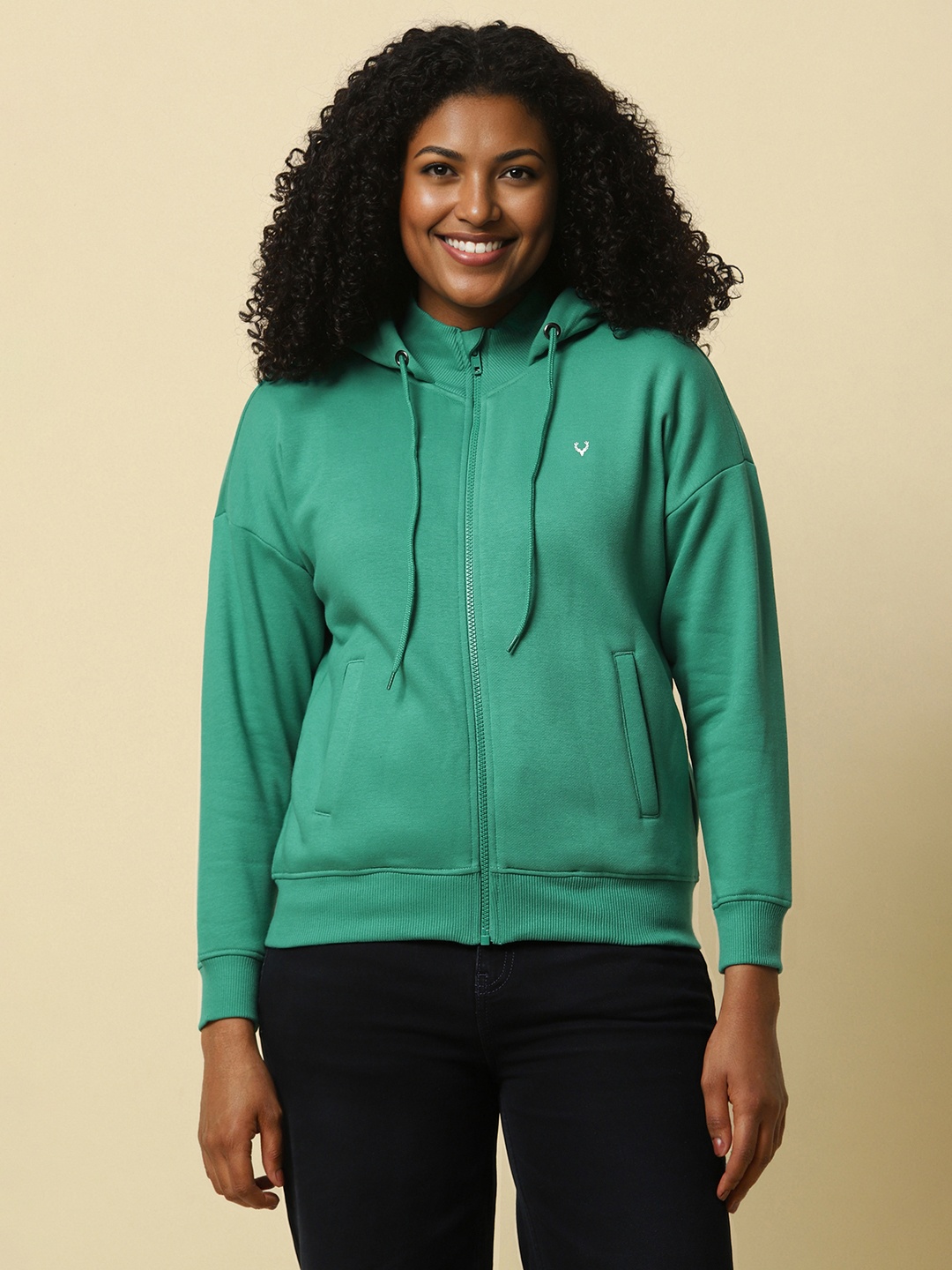 

Allen Solly Woman Women Hooded Sweatshirt, Green