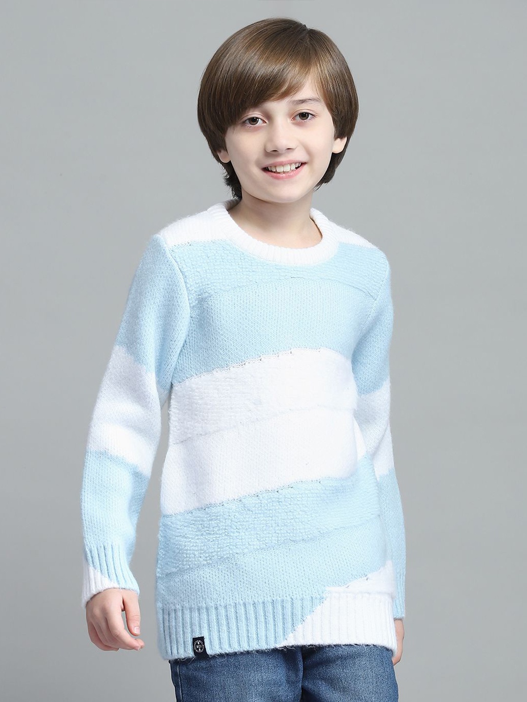 

Monte Carlo Boys Colourblocked Woollen Pullover, Blue