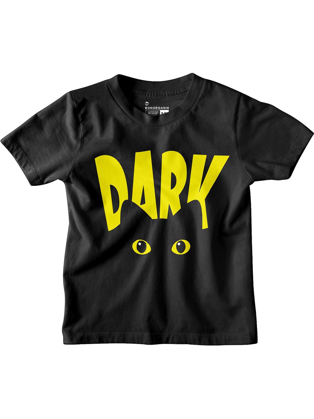 

BonOrganik Boys Graphic Printed Round Neck Cotton T-shirt, Black
