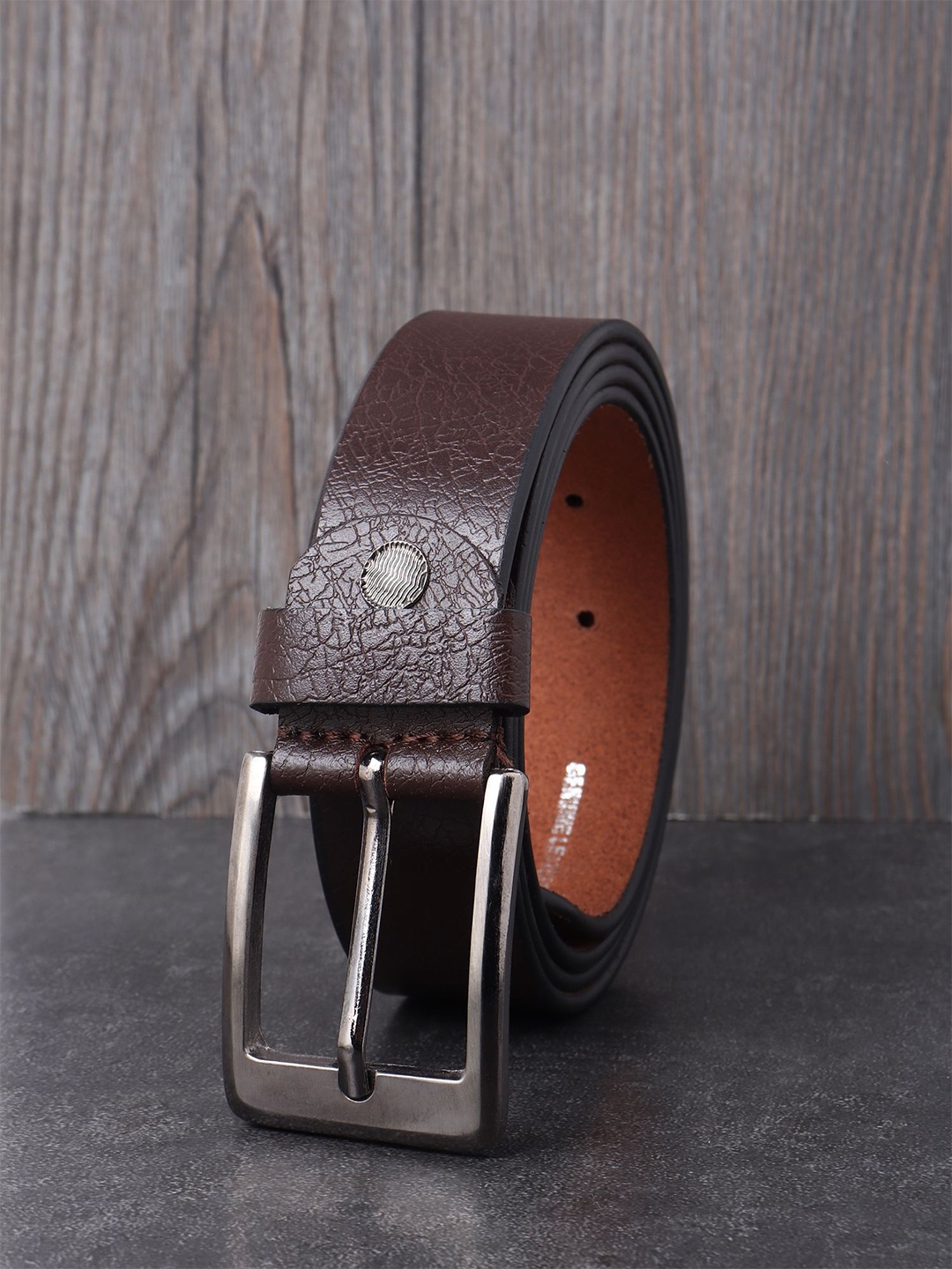 

Provogue Men Textured Leather Belt, Brown