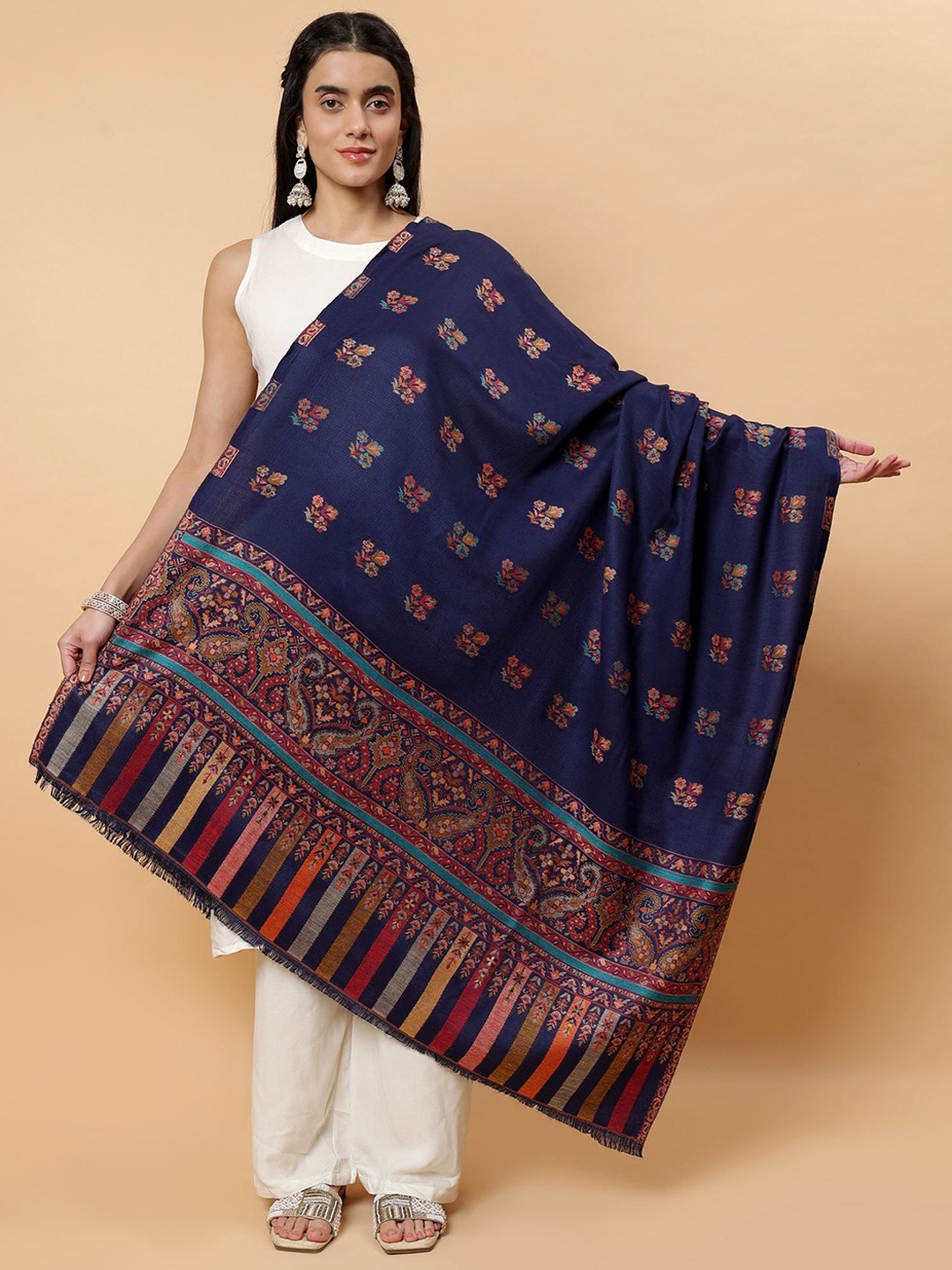 

Moda Chales Floral Printed Shawl, Blue