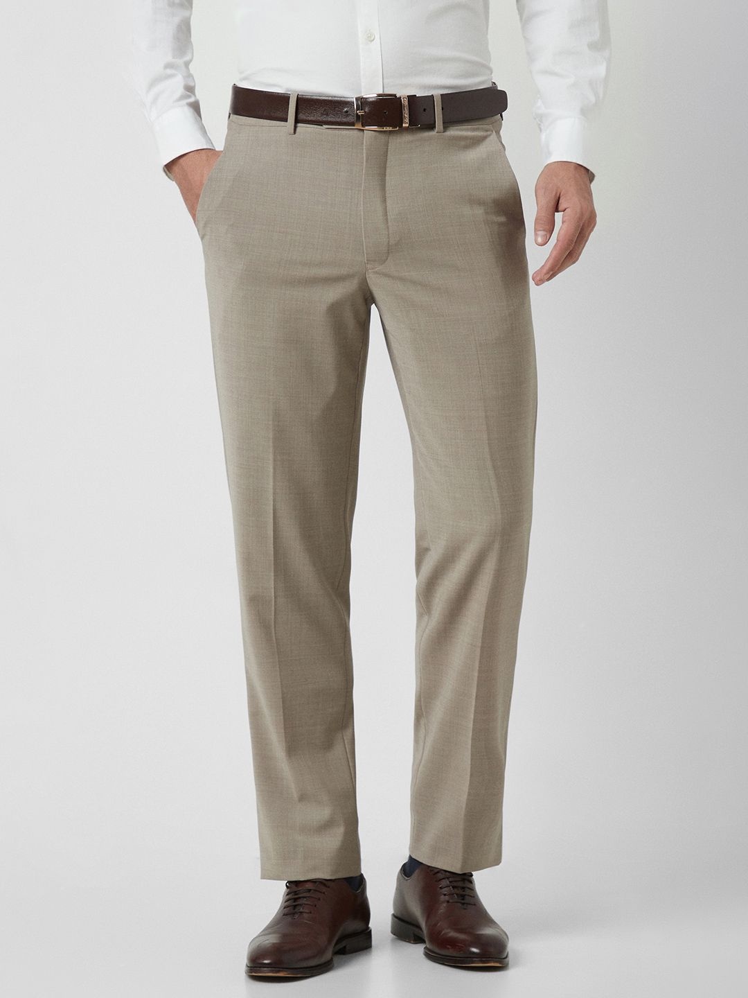 

Van Heusen Men Regular Fit Trousers, Beige