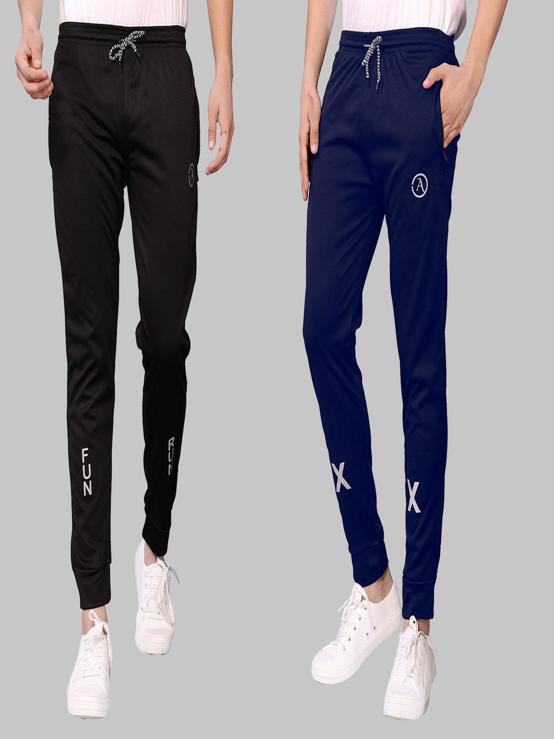 

Moda Rapido Men Pack Of 2 Mid-Rise Joggers, Black